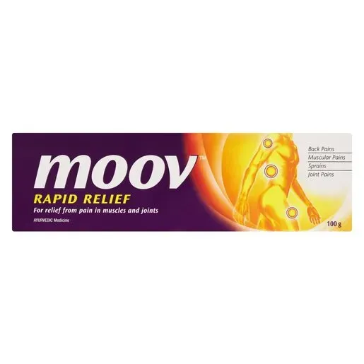 Front of Moov Rapid Relief 100 g tube