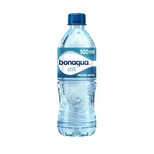 Front of Bonaqua Still Water 500ml bottle