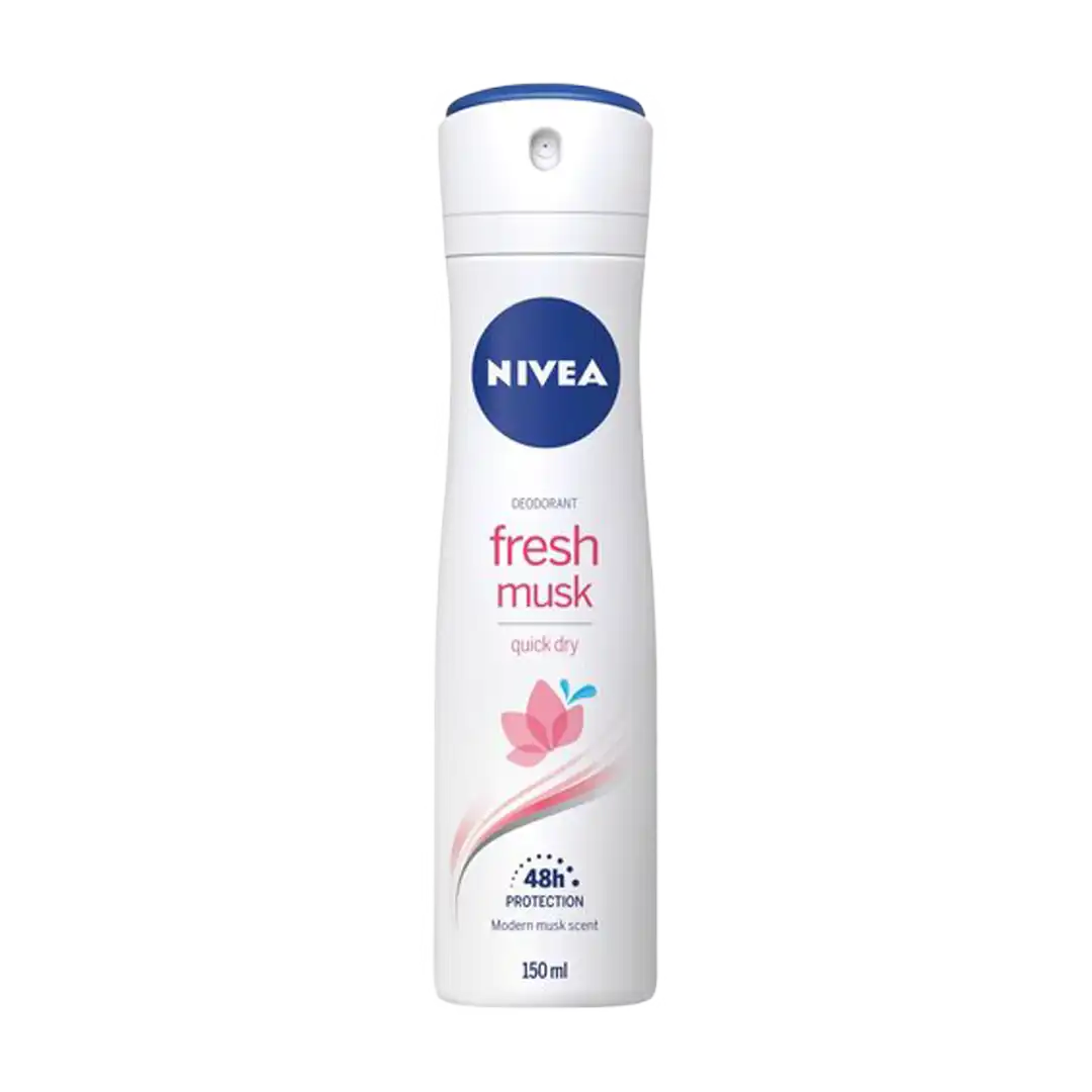 Front of NIVEA Deodorant Fresh Musk 150 ml spray can