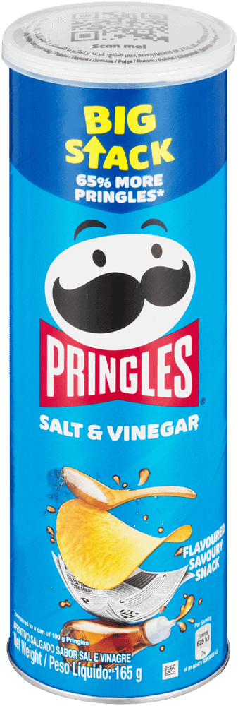 Pringles Salt & Vinegar Flavoured Savoury Snack 165g