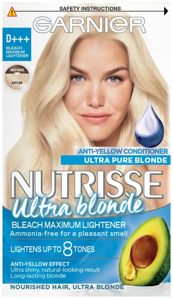 Garnier Nutrisse Ultra Color Blonde D+++ Bleach Maximum Lightener Permanent Hair Dye 1s