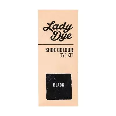 Front of Lady Dye Shoe Colour Dye Kit Black 25ml box