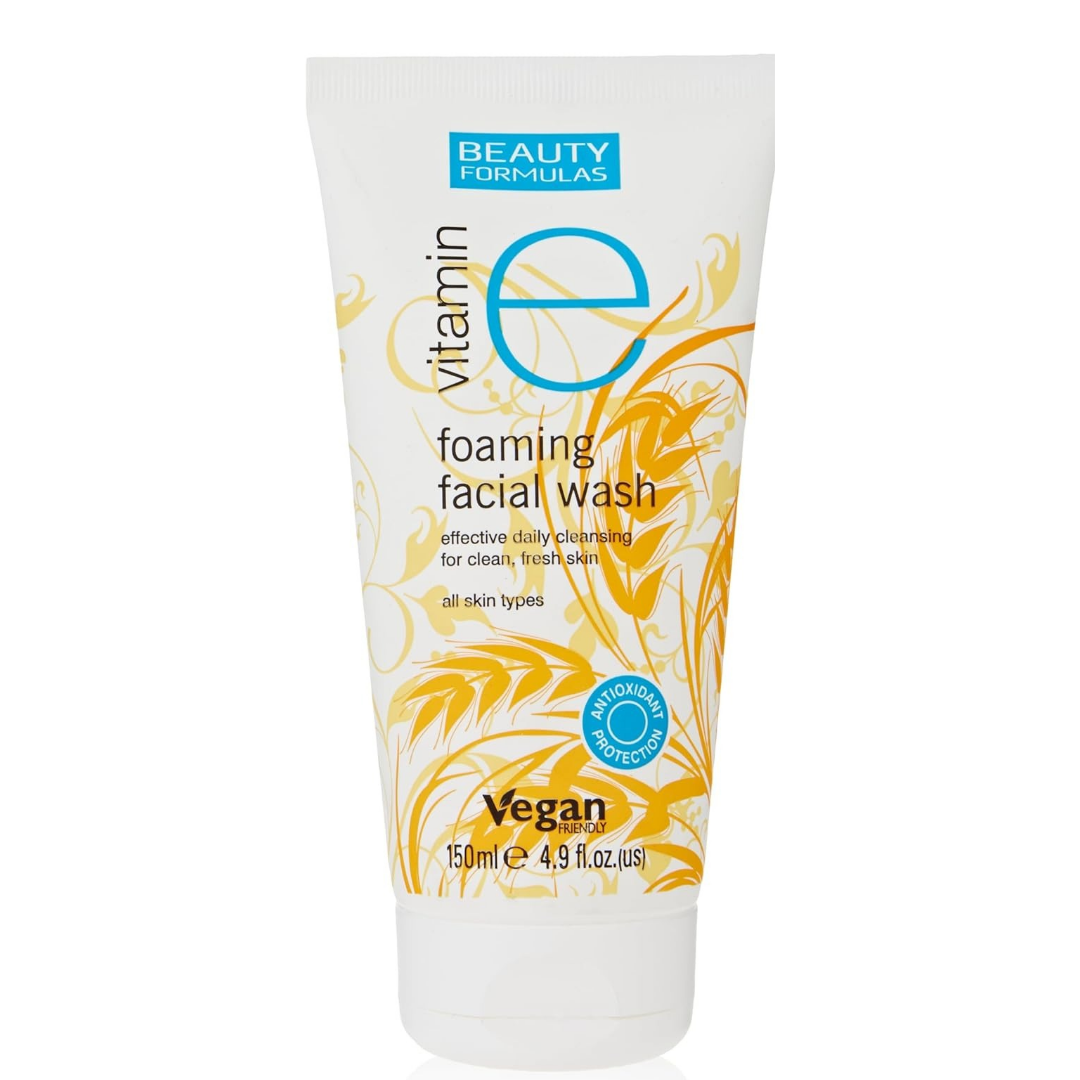Front of Beauty Formulas Vitamin E Foaming Facial Wash 150ml tube