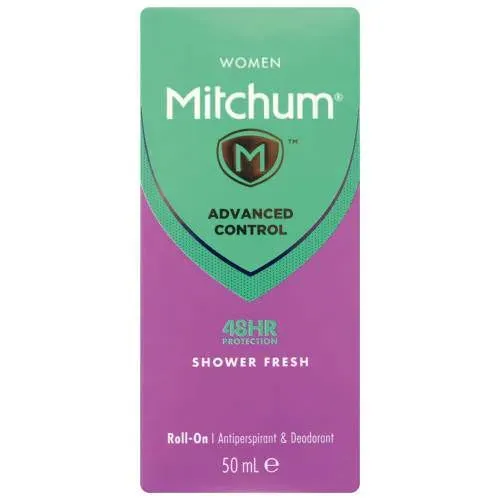 Front of Mitchum Women Advanced Control Shower Fresh Roll-On Antiperspirant 50 ml