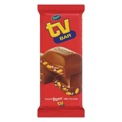 Front of Beacon TV Bar Milk Chocolate Slab 80g