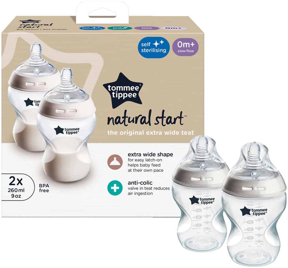 Tommee Tippee Closer to Nature Slow Flow Baby Bottles 2 x 260ml