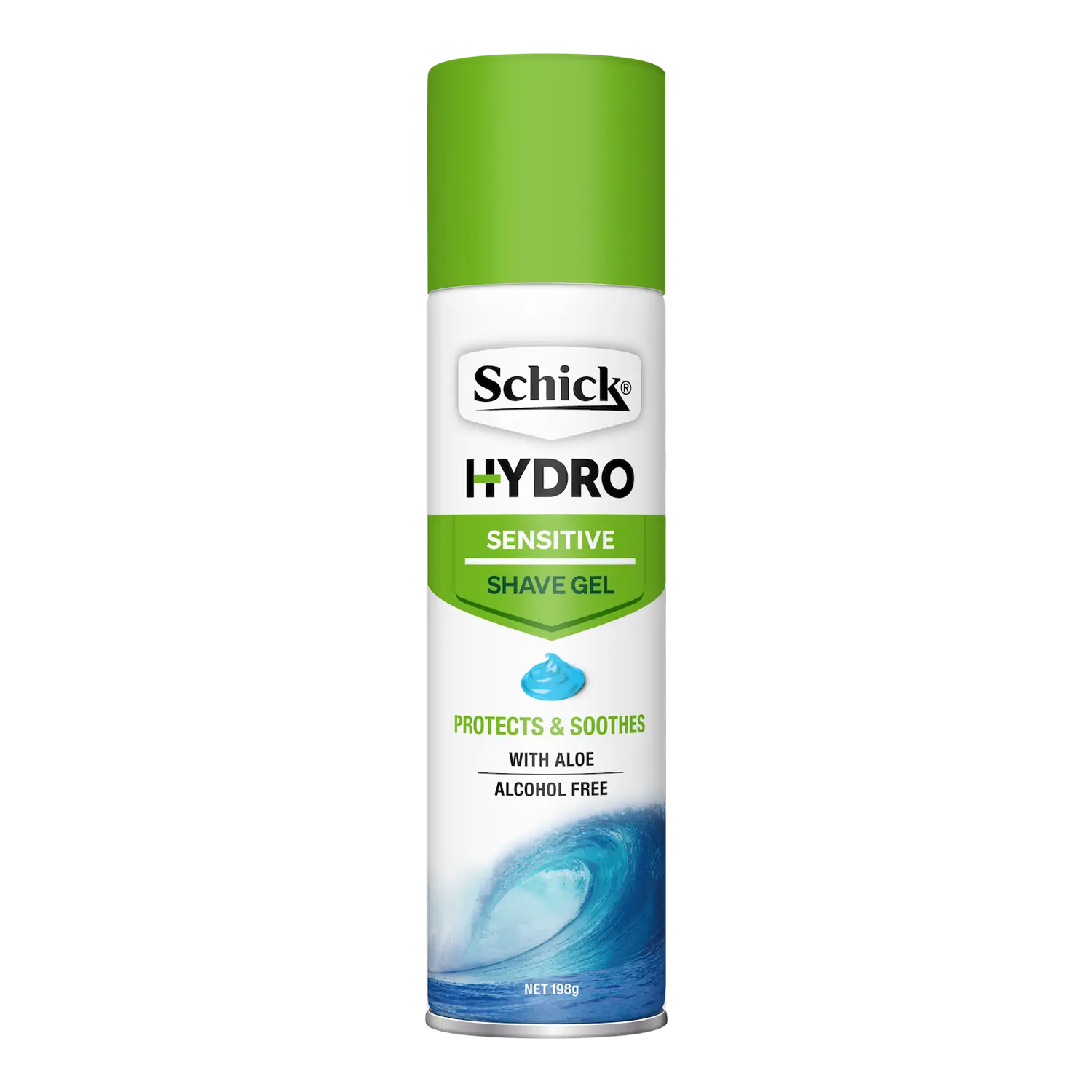 Front of Schick Hydro Sensitive Shave Gel 198g can