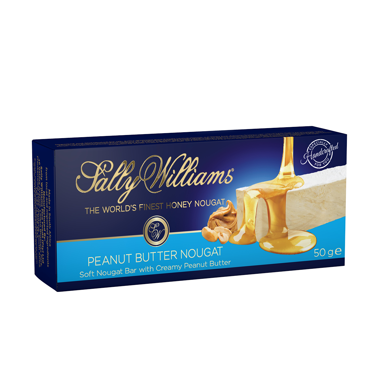 Sally Williams Peanut Butter Nougat 50 g bar, front of pack