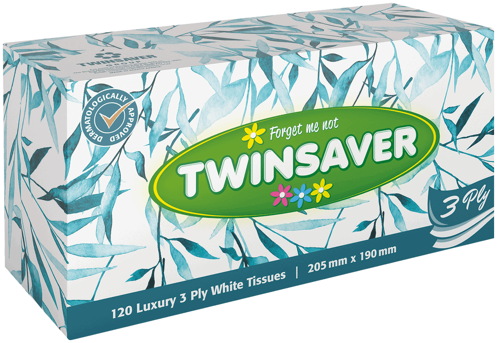 TWINSAVER 3PLY FORGET ME NOT WHITE 120