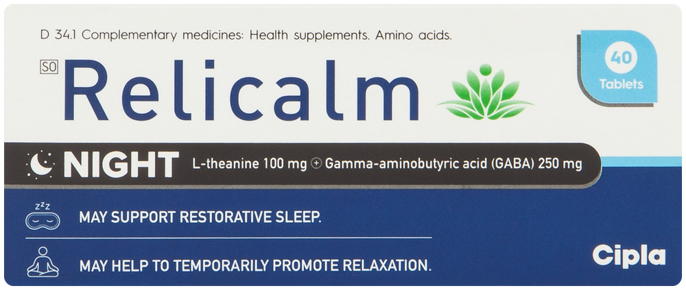 Relicalm 100mg L-theanine Night Tablets 40pk