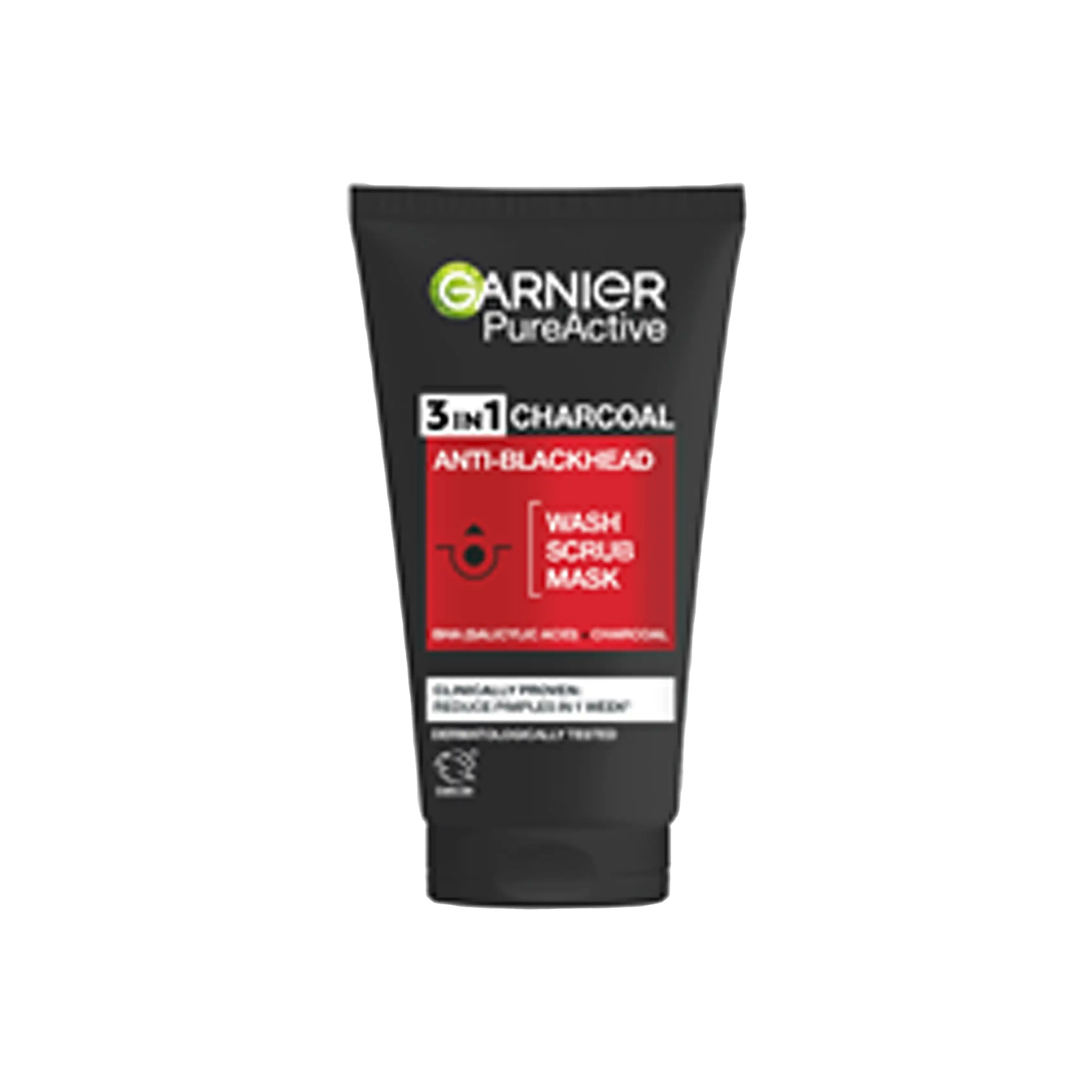 Front of Garnier Pure Active Intensive 3-in-1 Charcoal Anti-Blackhead tube, 150ml