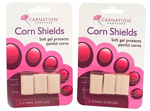 Two packs of Carnation Corn Shields, 3 corn shields each, front view