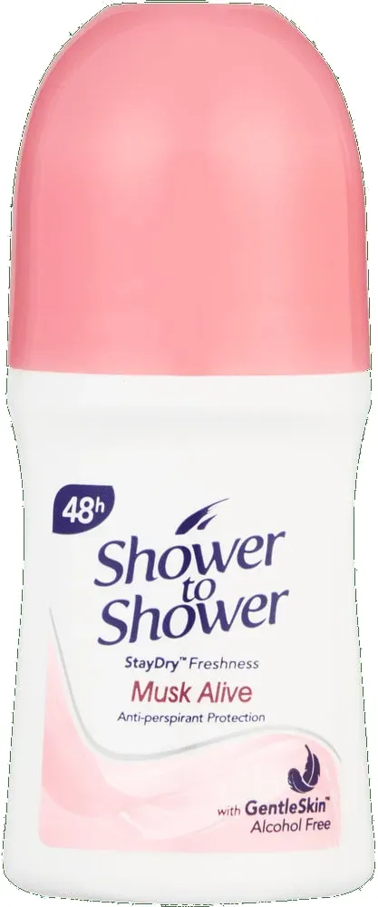 Shower To Shower Musk Alive Anti-Perspirant Roll-On 50ml