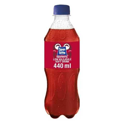 Front of Sparletta Sparberry Low Kilojoule Soft Drink 440 ml bottle