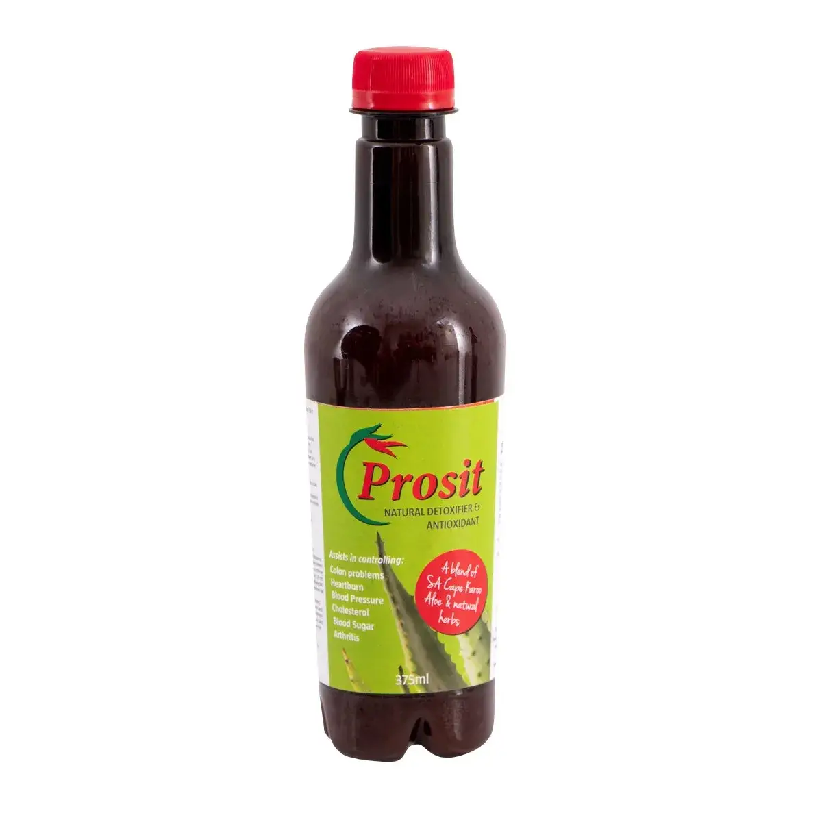 Front of African Cures Prosit Liquid Natural Detoxifier & Antioxidant 375 ml bottle