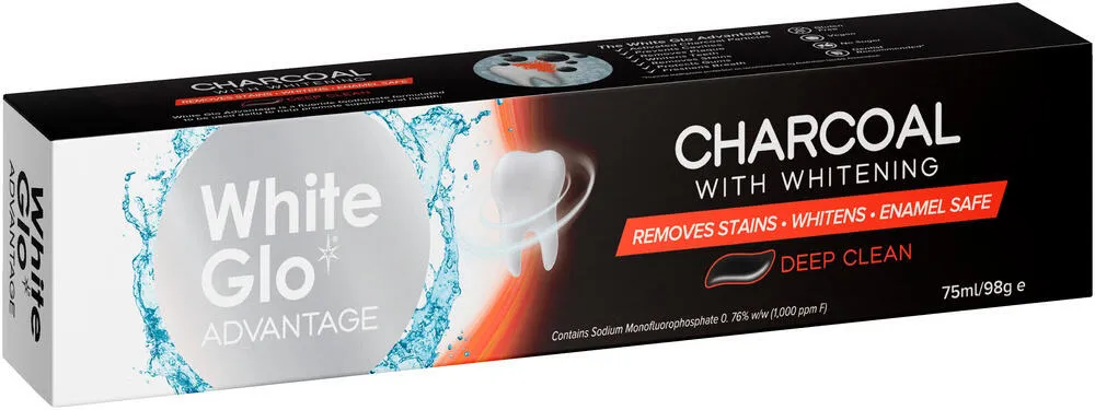 White Glo Advantage Charcoal Toothpaste 75ml