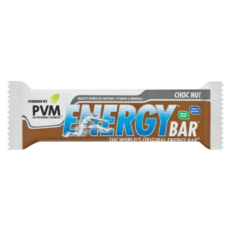 Front of PVM Energy Bar Choc Nut flavour 45 g