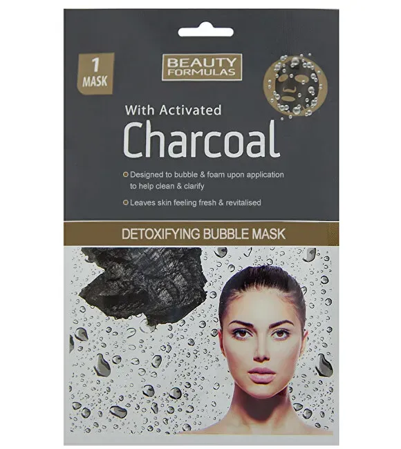 Front of Beauty Formulas Detoxifying Bubble Mask Charcoal, 1 mask sachet