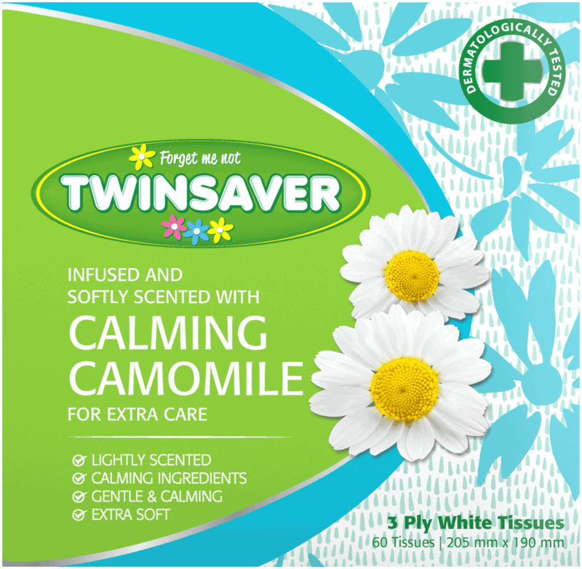 Twinsaver Calming Camomile 3 Ply Tissues 60pk