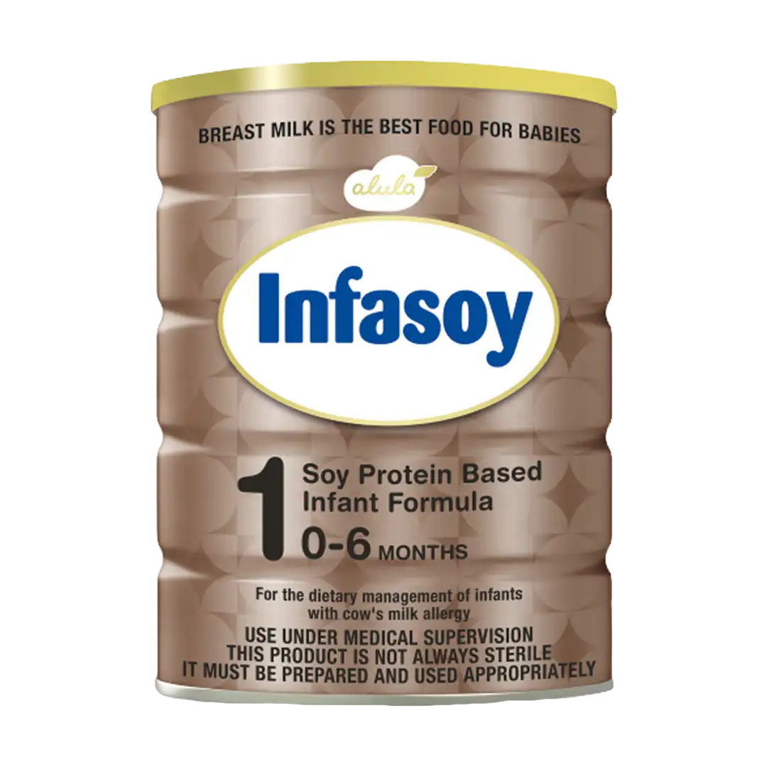 Front of Infasoy Stage 1 Soy Protein Based Infant Formula 900g tin