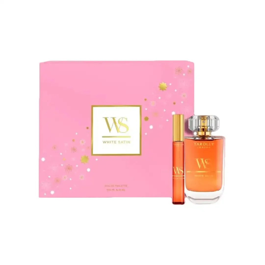 Front of Yardley White Satin EDT Gift Set - 100ml + 15ml
