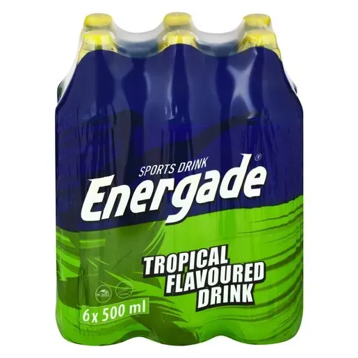 Front of Energade Tropical Flavoured Drink 500 ml 6-pack