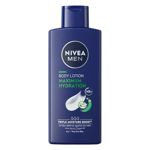 Front of NIVEA MEN Maximum Hydration Body Lotion 400 ml bottle