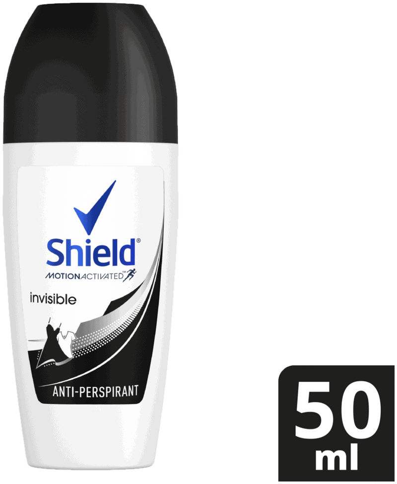 Shield Women Invisible Black and White Antiperspirant Roll-On Deodorant 50ml