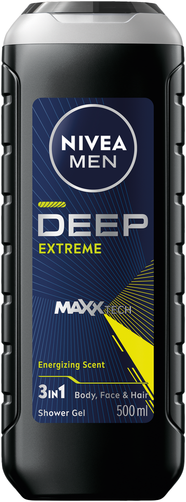Nivea MEN DEEP Extreme 3-in-1 Shower Gel 500ml
