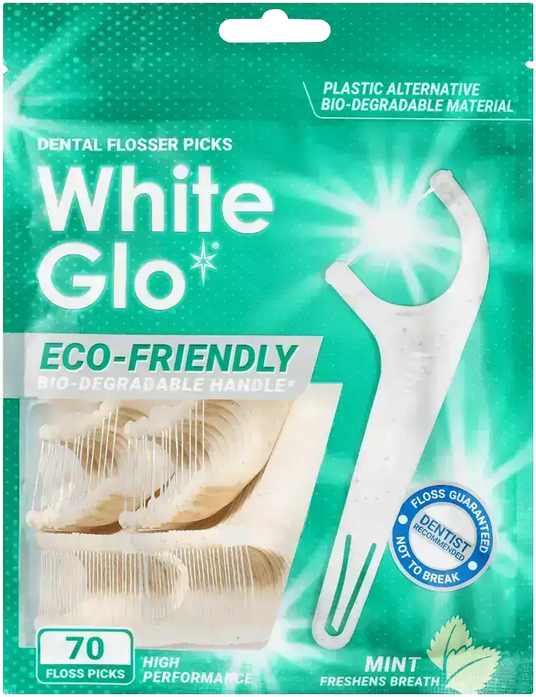 White Glo Eco-Friendly Dental Flosser Picks 70pk
