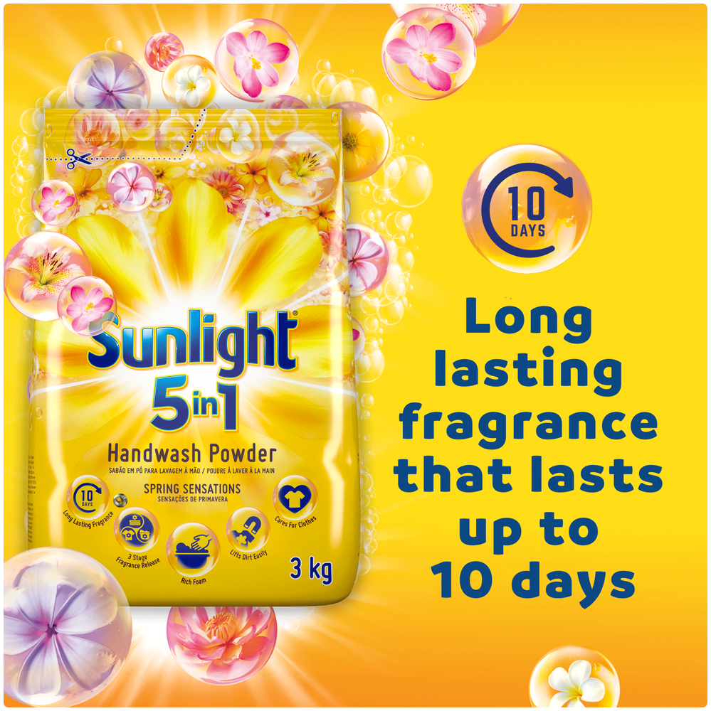 Sunlight Spring Sensations 5-in-1 Hand Washing Powder Detergent 3kg