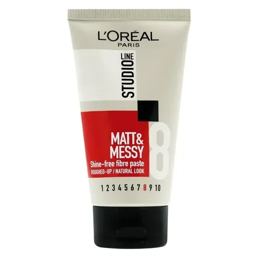 Front of L'Oréal Studio Line Matt & Messy fibre paste 150ml tube