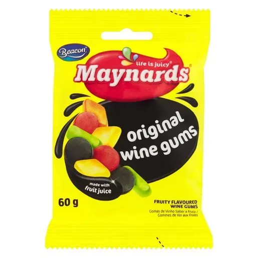 Front of Maynards Original Wine Gums 60 g packet