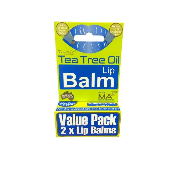 Front of Reitzer Treet-It Tea Tree Oil Lip Balm Value Pack 2 x 5 ml box