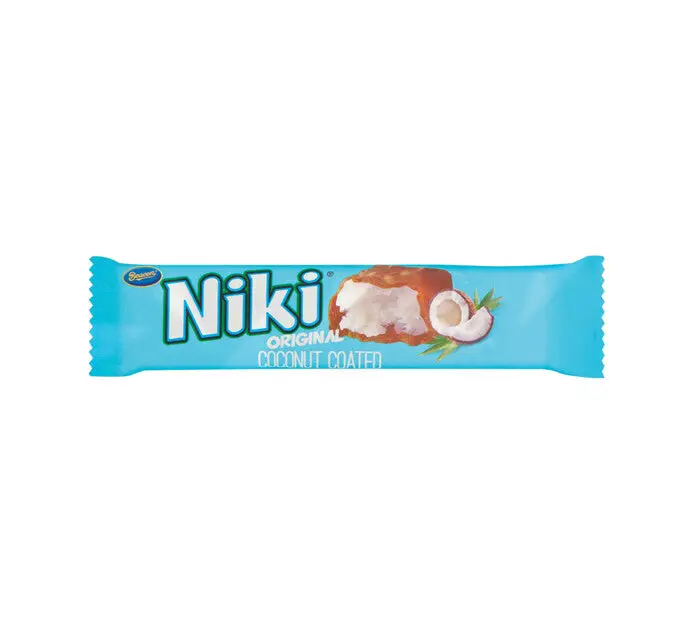 Front of Beacon Niki Original Coconut Coated chocolate bar 46 g