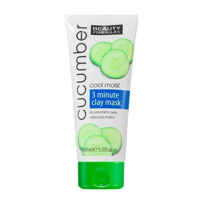 Front of Beauty Formulas Cucumber 3 Minute Clay Mask 100 ml tube