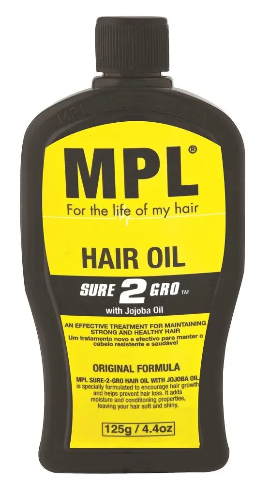 Front of MPL Sure 2 Gro Hair Oil with Jojoba Oil 125 g bottle
