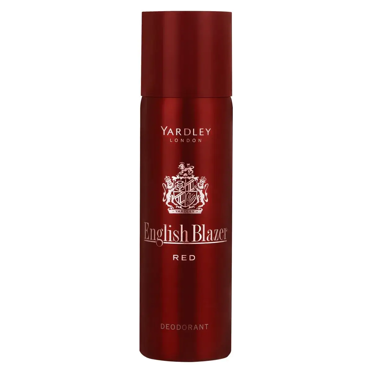 Front of Yardley English Blazer Red Deodorant 125ml can on white background