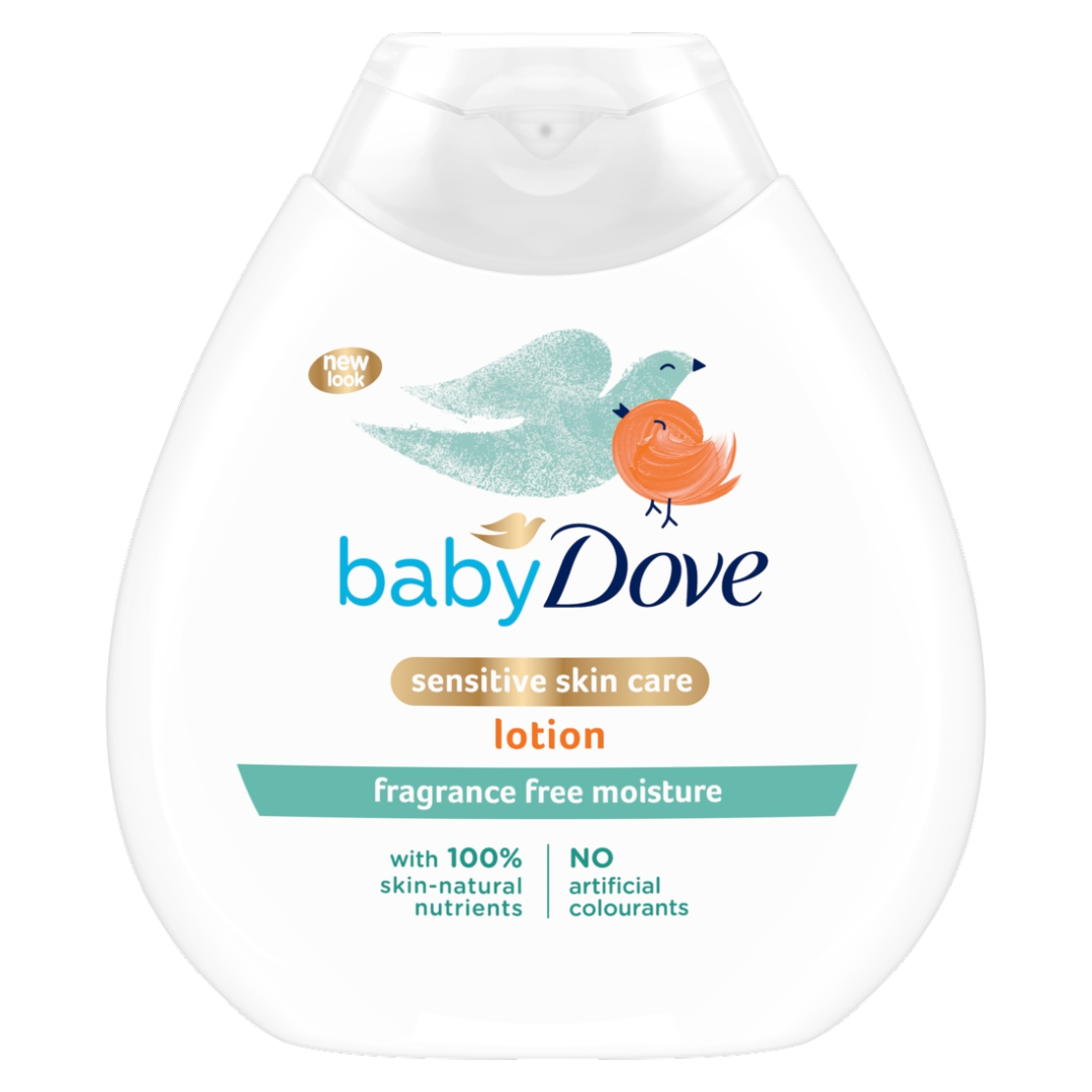 Front of Baby Dove Sensitive Skin Care Lotion 200 ml bottle