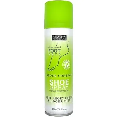 Front of Beauty Formulas Foot Care Odour Control Shoe Spray 150ml can