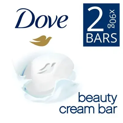 Front of Dove Beauty Cream Bar soap 2 x 90 g pack