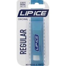 Front of Lip Ice Original Regular lip balm 4.9 g blister pack