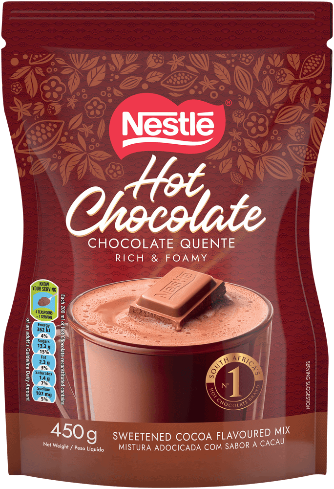 Front of Nestlé Hot Chocolate Doy Bag 450g