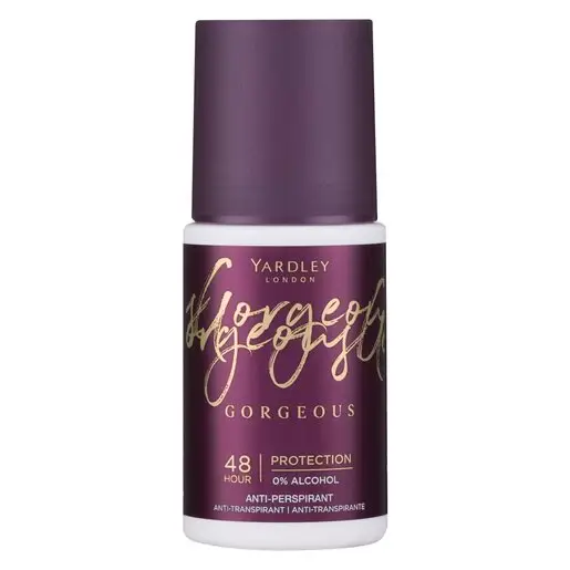 Front of Yardley Gorgeous Anti-Perspirant Roll-On 50 ml bottle