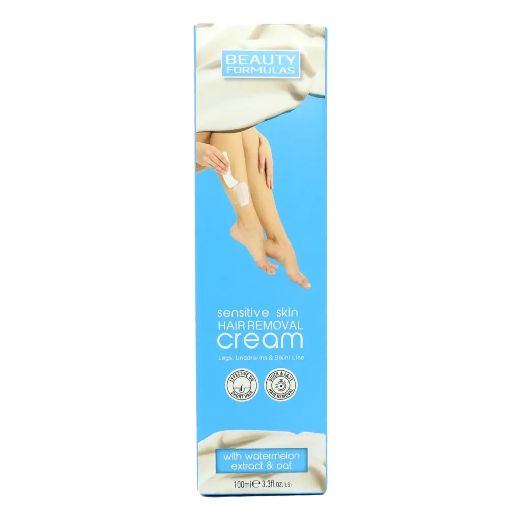 Front of Beauty Formulas Sensitive Skin Hair Removal Cream with Watermelon & Oat, 100 ml box