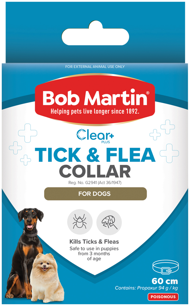 Bob Martin Clear Plus Tick & Flea Collar for Dogs 60cm