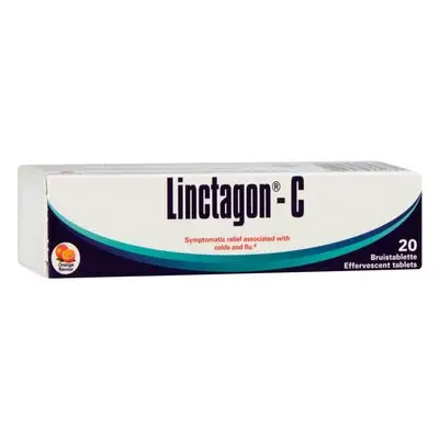 Angled view of Nativa Linctagon-C Orange Effervescent 20 tablets box