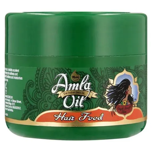 Front of Amka Amla Oil Hair Food jar, 100ml