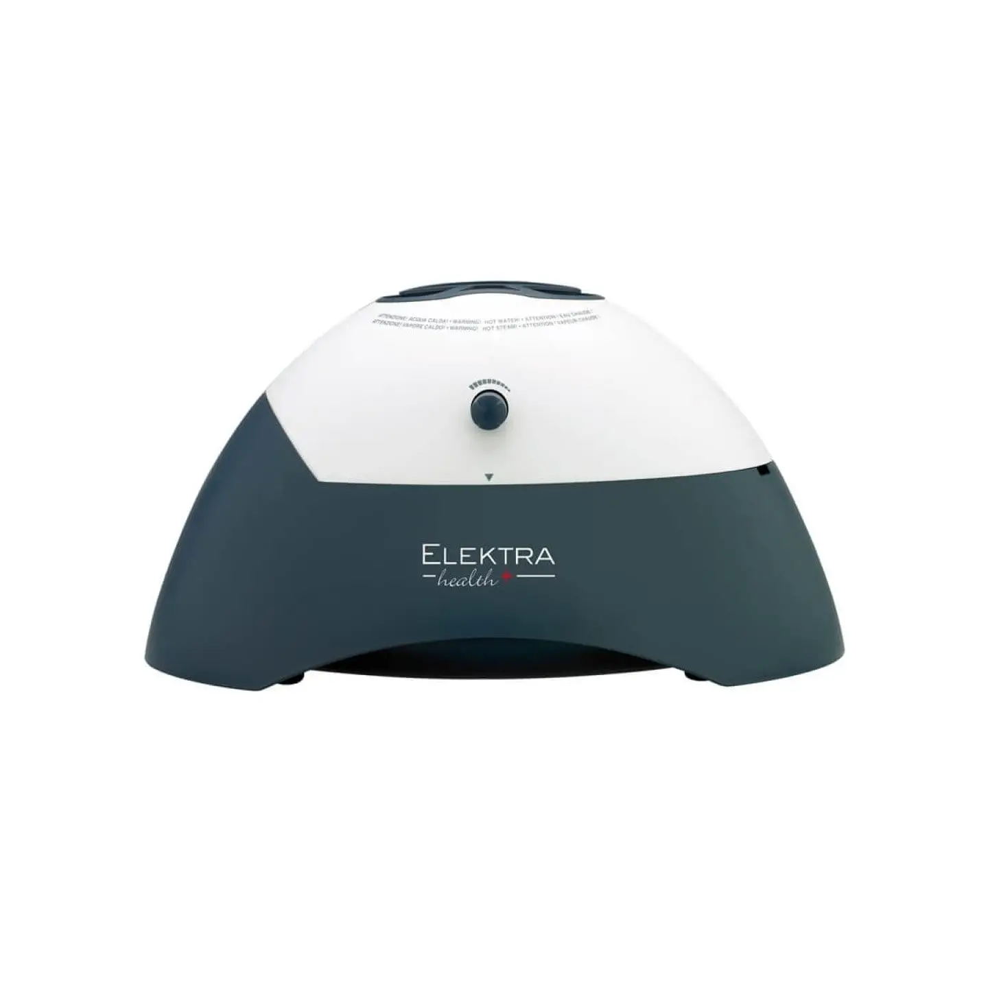 Front of Elektra Warm Steam Humidifier Large showing warning label