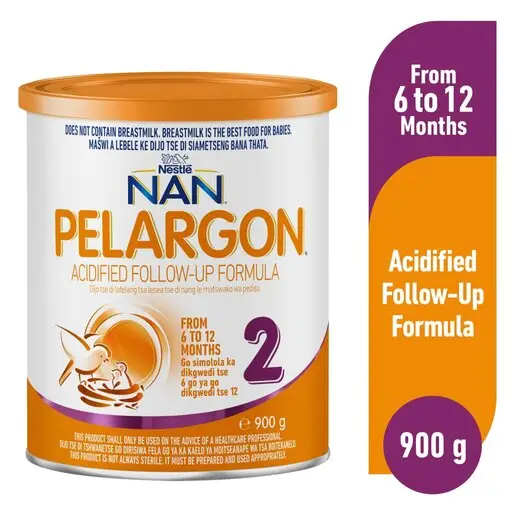 Front of Nestlé NAN Pelargon 2 Acidified Follow-Up Formula 900 g tin
